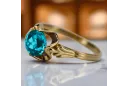 14 Karat Gelbgold Aquamarin Ring Vintage vrc023y